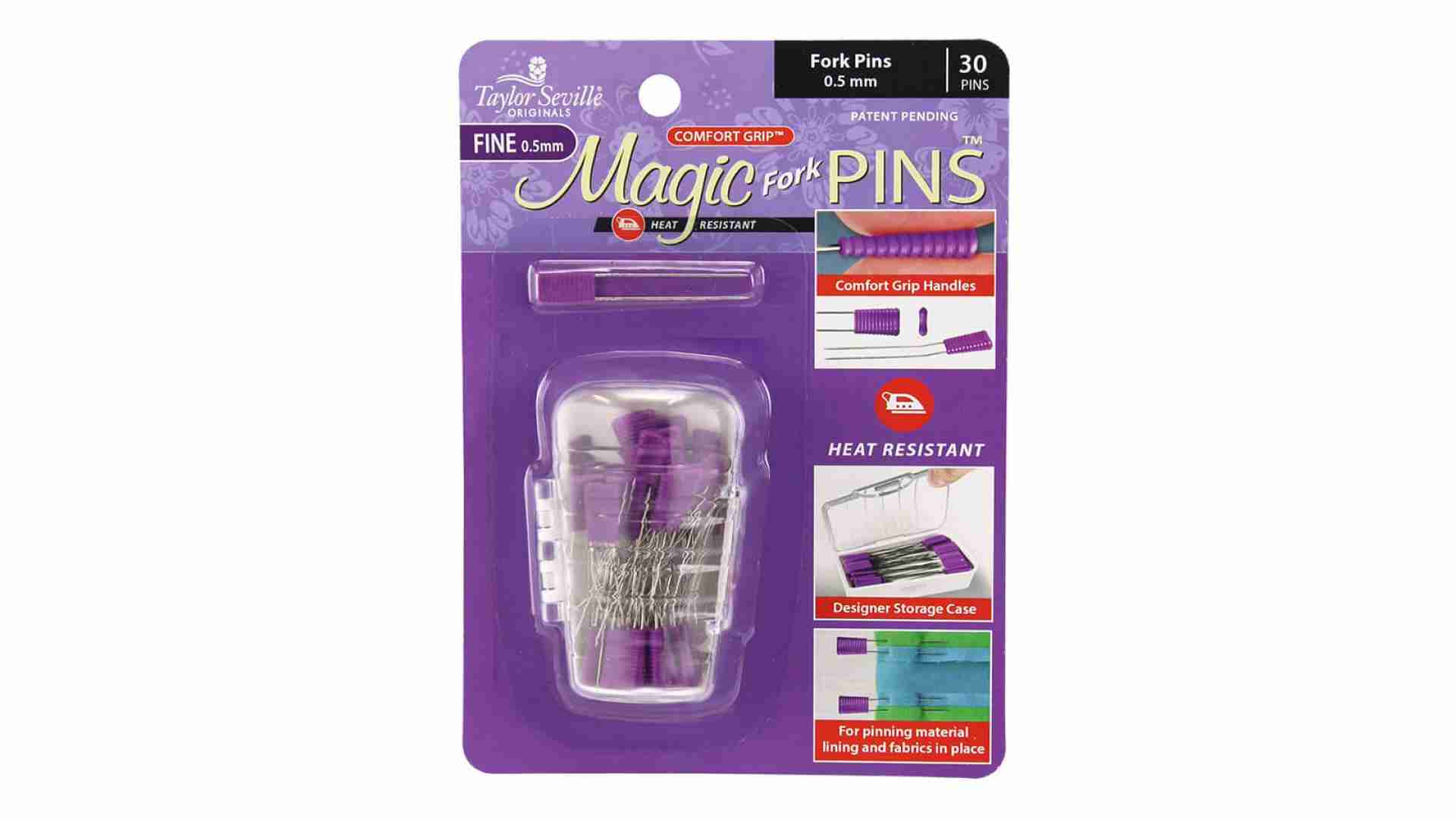 Taylor Seville Magic Pins – Fine Fork Pins 30 in a designer storage case –  Little Patch Of Heaven